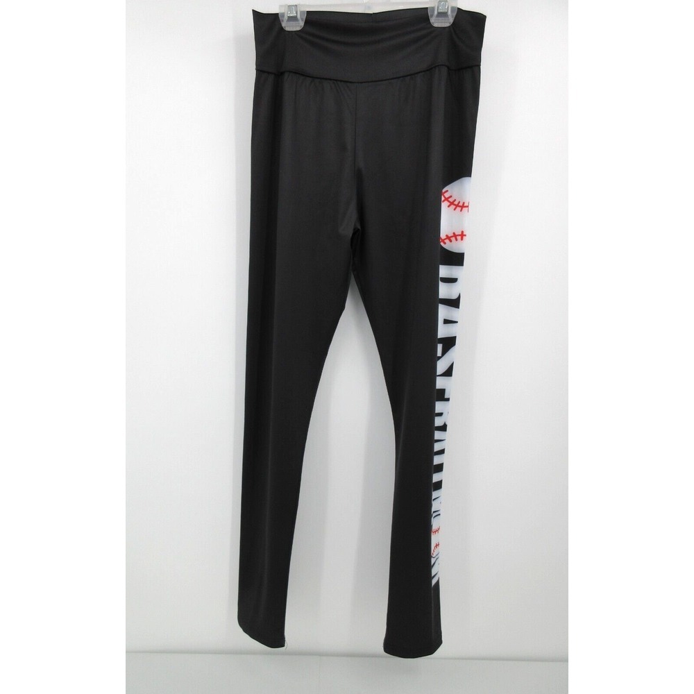 WOMEN'S HIGH RISE BASEBALL LEGGINGS Size Medium BASEBALL MOM /‎ GRANDMA